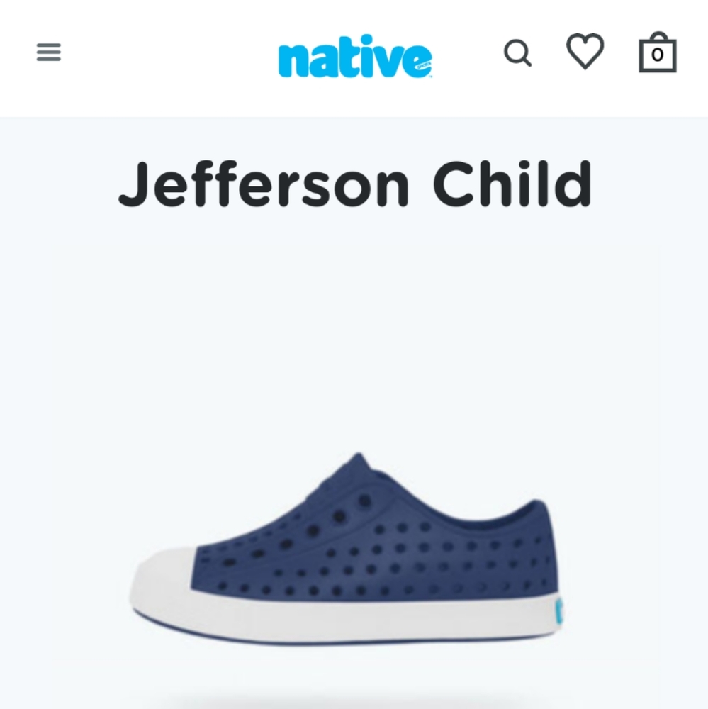 Native Kid's Toddler Regatta Blue Jefferson Slip-on Water Shoe - Child size 7